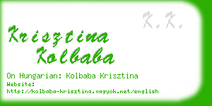 krisztina kolbaba business card